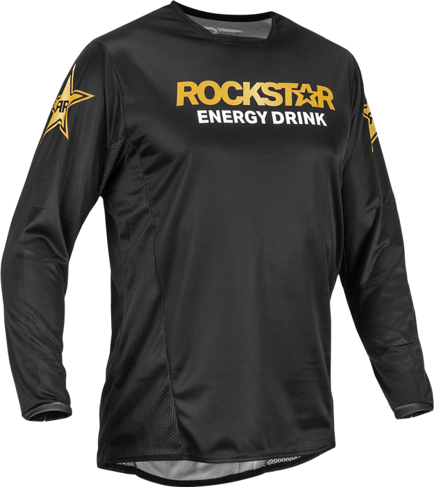 Fly Racing 2022 Adult Kinetic Wave Jersey (Black/Gold, X-Large)