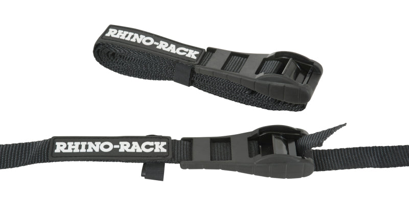 Rhino Rack Rhino-Rack Rapid Tie Down Straps W/Buckle Protector 3.5M/11.5Ft Pair Black RTD35P