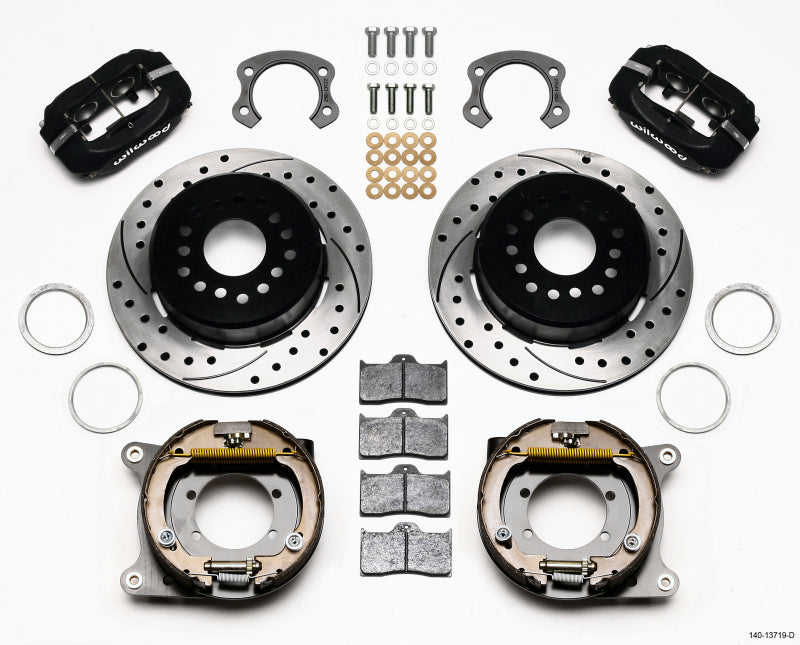 Wilwood Forged Dynalite P/S Park Brake Kit Drilled Ford 8.8 Special w/2.50in Offset-5 Lug 140-13719-D