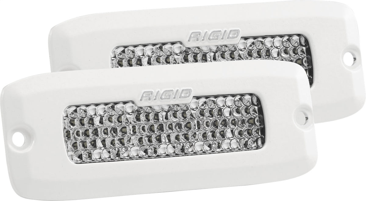 Rigid Industries Sr-Q Series Pro, Flood Diffused, Flush Mount, White Housing, Pair 965513
