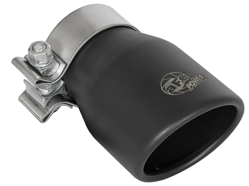 aFe MACH Force-XP 409 SS Single Wall Universal Clamp On Exhaust Tip Black 49T25354-B06