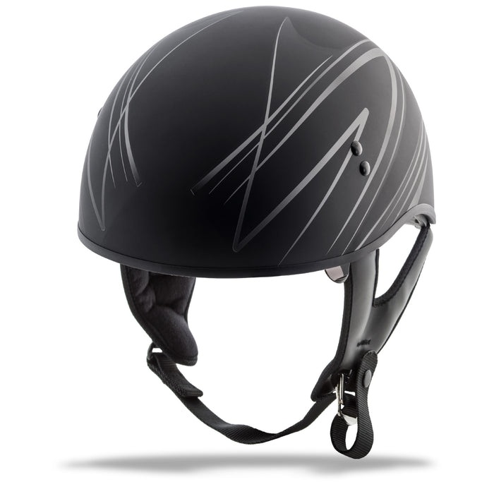 Gmax Hh-65 Half Helmet Torque Naked Matte Black/Silver Xl G16510077