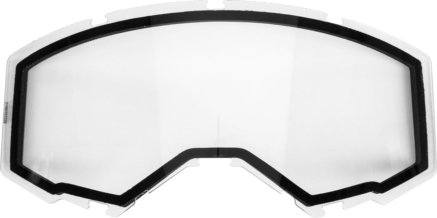 FLY Racing Adult Goggle Replacment Dual Lens without Vents (Clear, Fits Zone Pro, Zone and Focus Models)