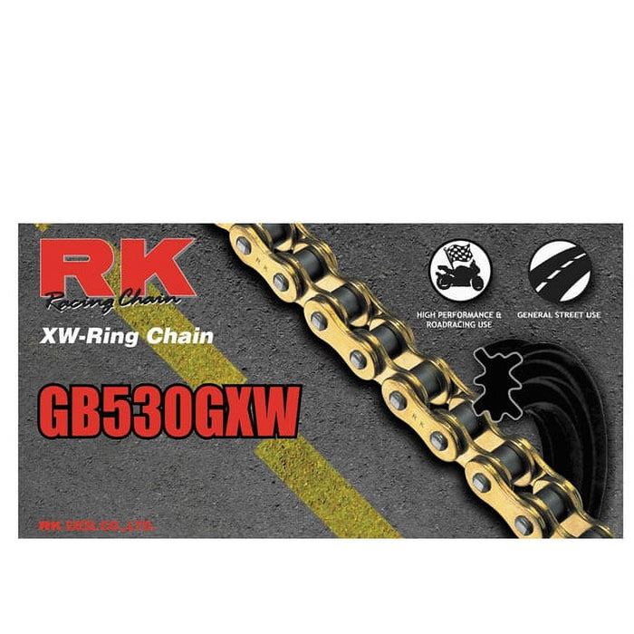 RK Racing (GB530GXW-130) Gold XW-Ring Chain with Connecting Link
