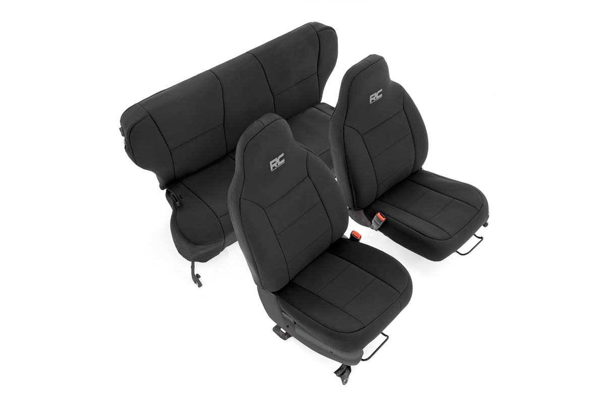 Rough Country Seat Covers Non Detach Headrest Fr & Rr Fits Jeep Cherokee Xj (97-01) 91022