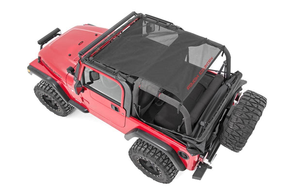 Rough Country Mesh Bikini Top Plus Black Fits Jeep Wrangler Tj (97-06)/Wrangler Yj (92-95) 85106