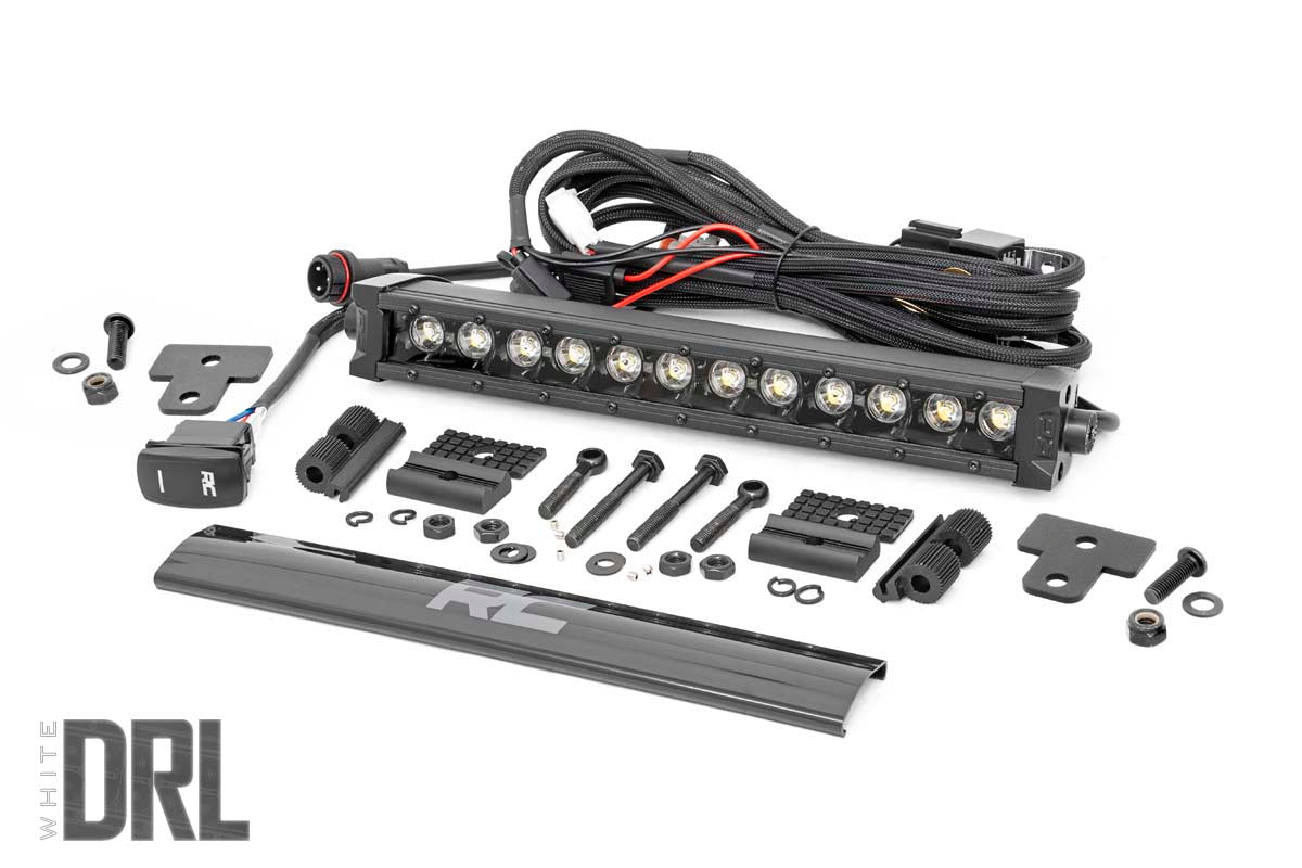 Rough Country Led Light Bumper Mount 12" Black Single Row White Drl Fits Can-Am Defender Hd 8/Hd 9/Hd 10 97004