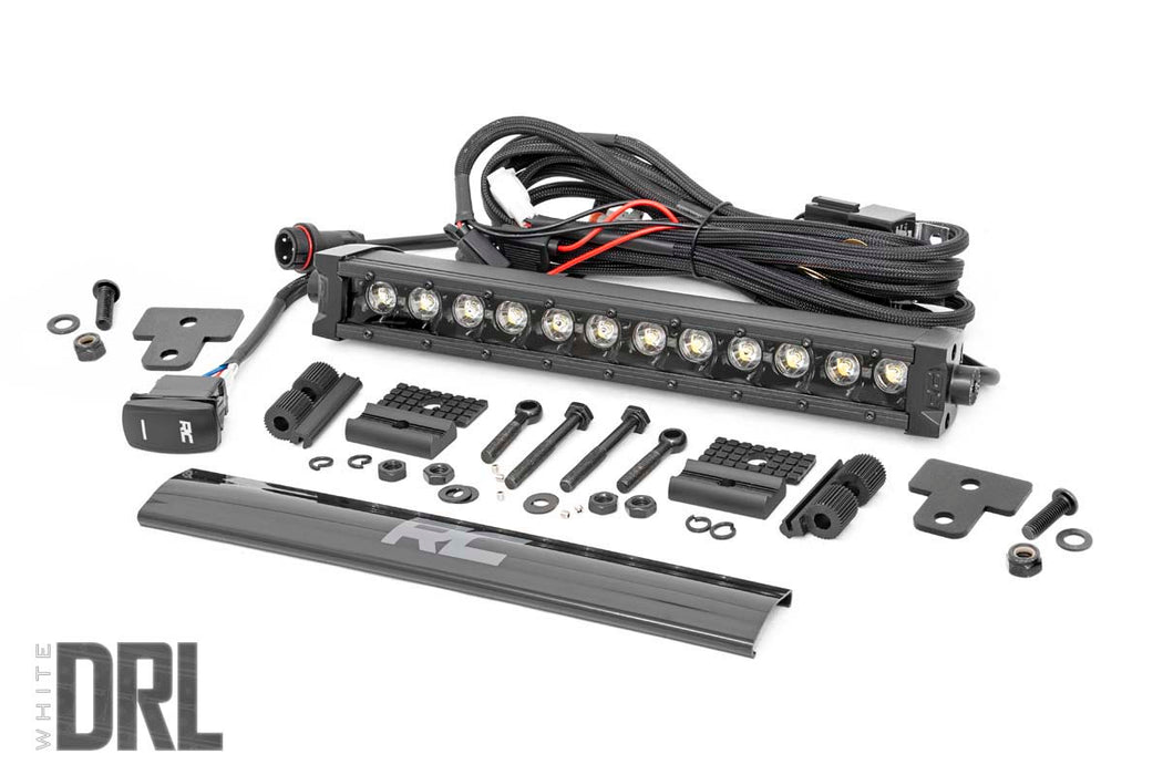 Rough Country Led Light Bumper Mount 12" Black Single Row White Drl Can-Am Defender Hd 8/Hd 9/Hd 10 97004