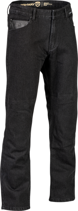 Highway 21 Men's Motorcycle Stronghold Jeans (Black, US 38 Tall)