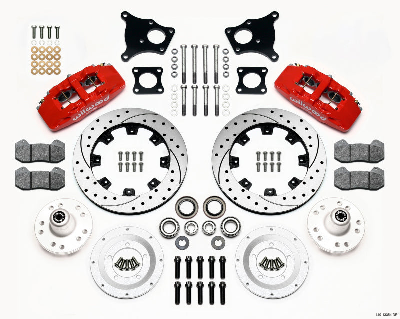 Wilwood Dynapro 6 Front Hub Kit 12.19in Drilled Red AMC 71-76 OE Disc w/o Bendix Brakes 140-13554-DR