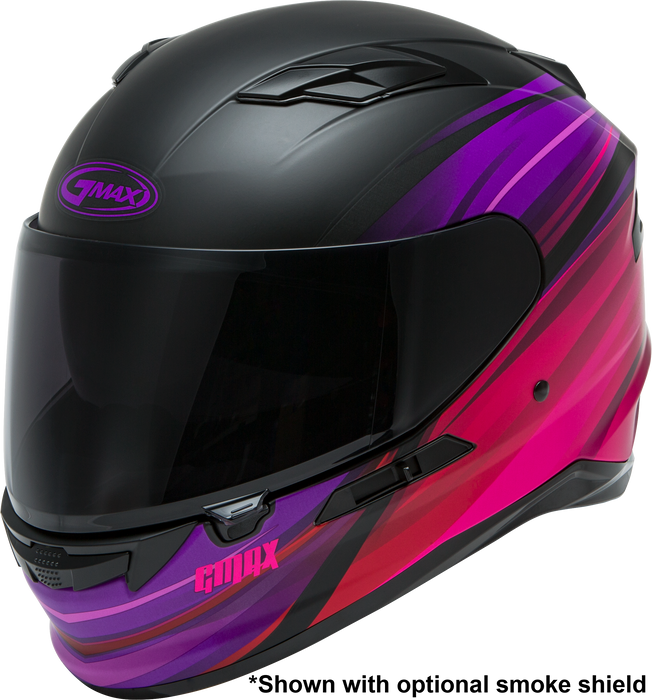 FF-98 Full-FACE Osmosis, Full-Face Motorcycle Helmet, DOT- and ECE- Approved for Street Riding and More (Matte Black/Purple/RED, Large)