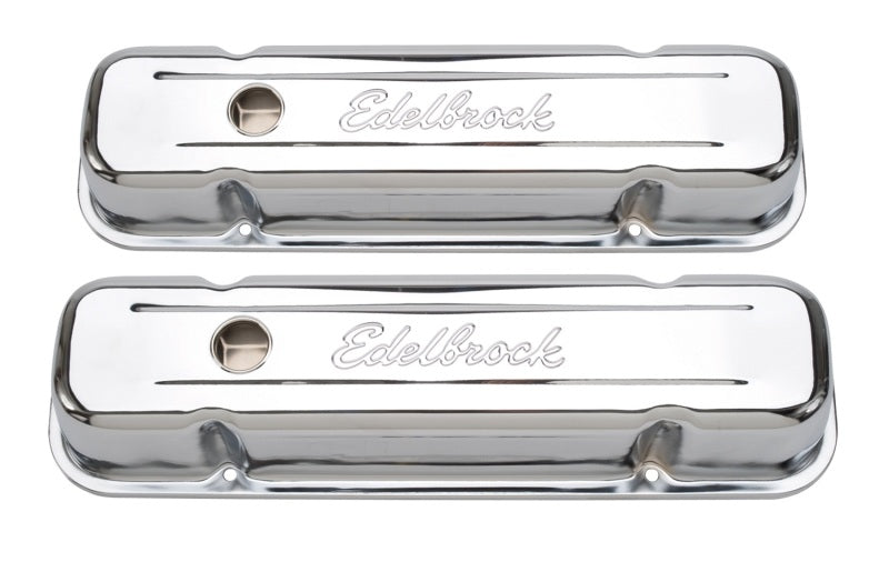 Edelbrock Valve Cover Signature Series Pontiac 1962-1979 301-455 CI V8 Tall Chrome 4457