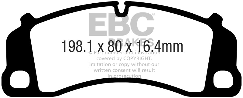 EBC 13-15 Fits Porsche 911 (991) (Cast Iron Rotor Only) 3.8 GT3 Yellowstuff Front Brake Pads DP42206R