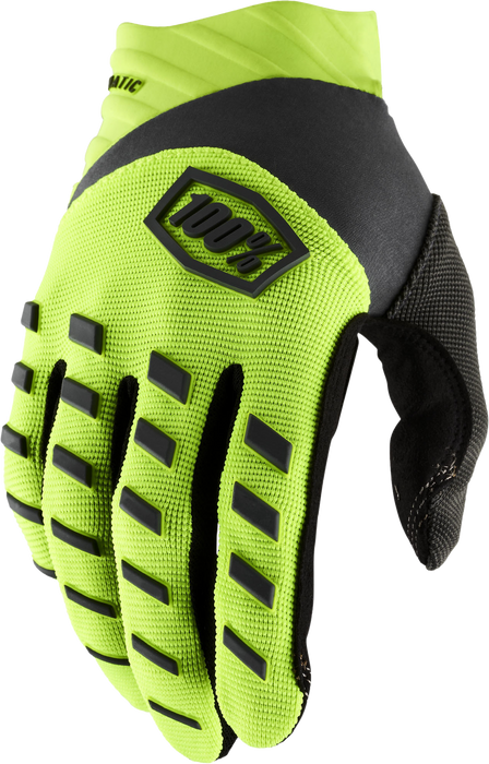 100% Airmatic Gloves Fluo Yellow/Black Md 10000-00011