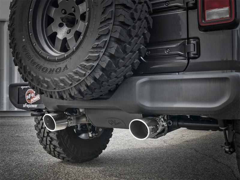 Rebel Series 2.5in 304 SS Cat-Back Exhaust w/ Polished Tips 2018+ compatible with Jeep Wrangler (JL) V6 3.6L 49-38066-P