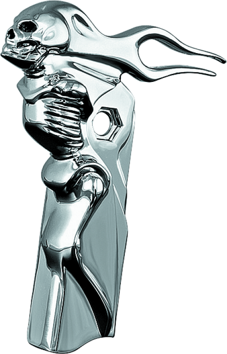Kuryakyn Motorcycle Component: Zombie Skull Shift Arm Cover For 1982-2016 Harley-Davidson Touring Motorcycles, Chrome 1054