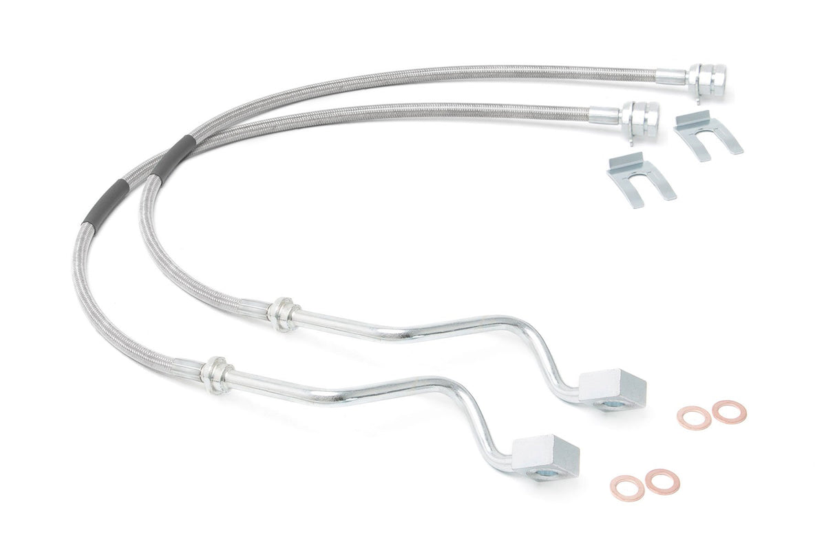 Rough Country Brake Lines Stainless Fr 4-8 Inch Lift Fits Ford F-250/F-350 Super Duty (99-04) 89705