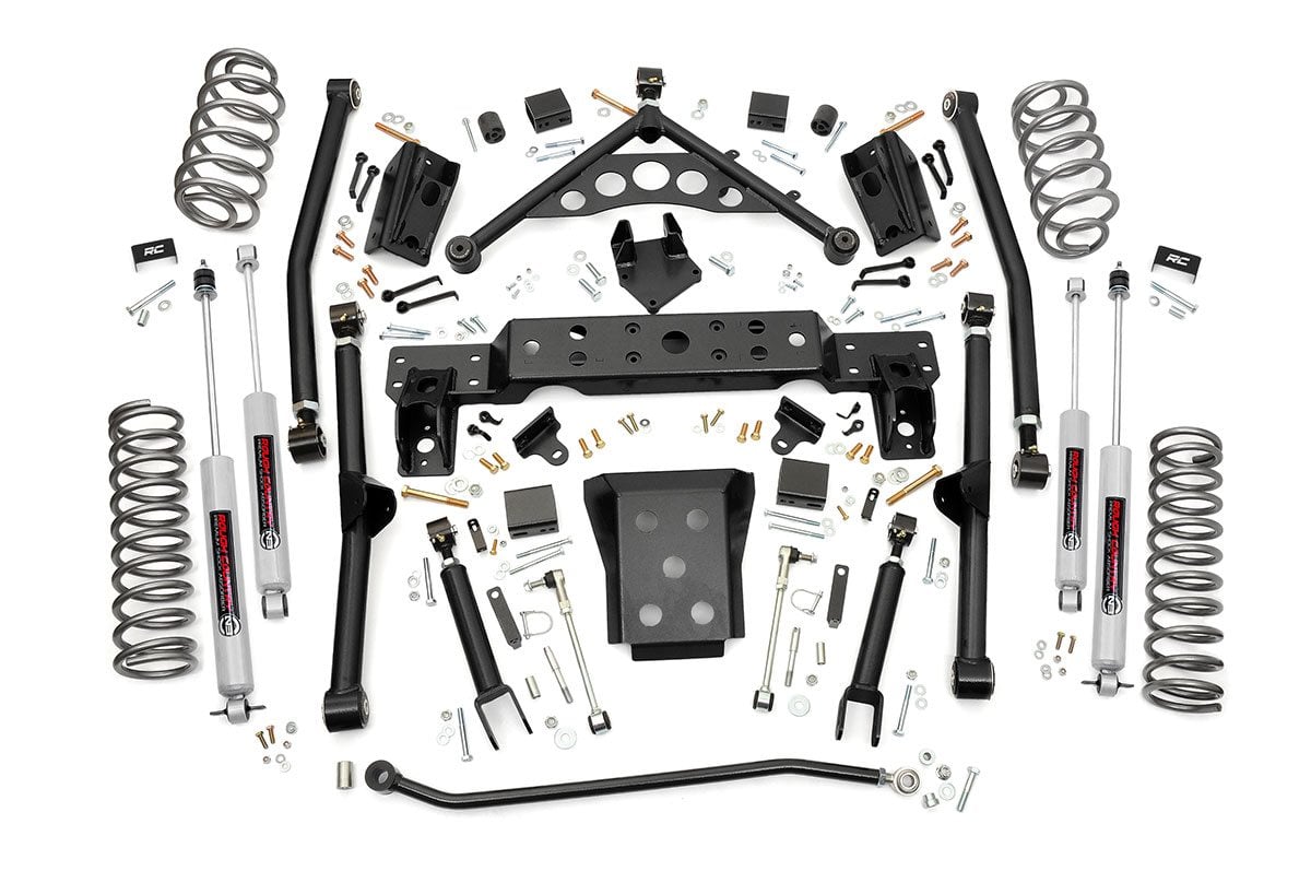 Rough Country 4 Inch Lift Kit Long Arm Fits Jeep Grand Cherokee Wj 4WD (1999-2004) 90820
