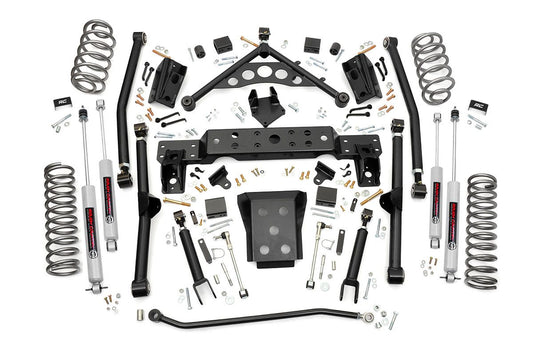Rough Country 4 Inch Lift Kit Long Arm compatible with Jeep Grand Cherokee Wj 4Wd (1999-2004) 90820