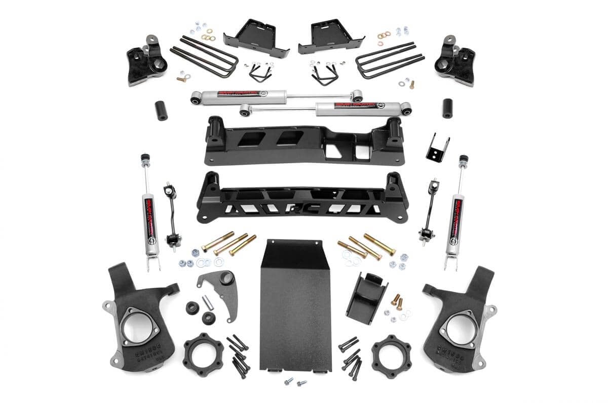 Rough Country 4 Inch Lift Kit Fits Chevy Silverado & fits GMC Sierra 1500 4WD (1999-2006 & Classic) 25830