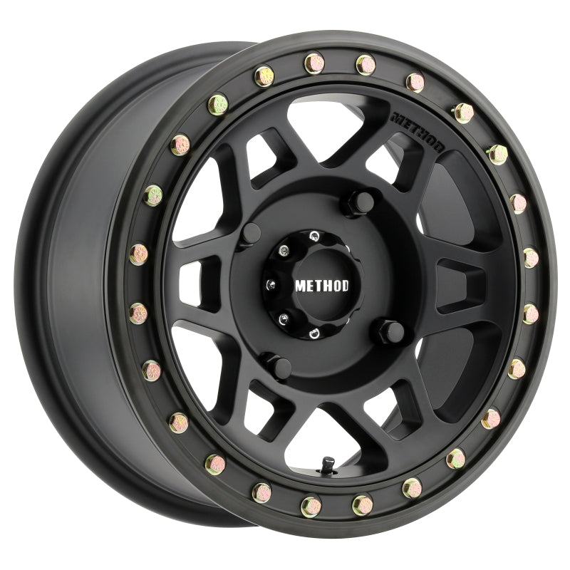 Method MR405 UTV Beadlock 15x7 / 4+3/13mm Offset / 4x156 / 132mm CB Matte Black Wheel MR40557046543B