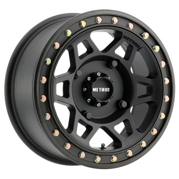 Method MR405 UTV Beadlock 15x7 / 4+3/13mm Offset / 4x156 / 132mm CB Matte Black Wheel MR40557046543B