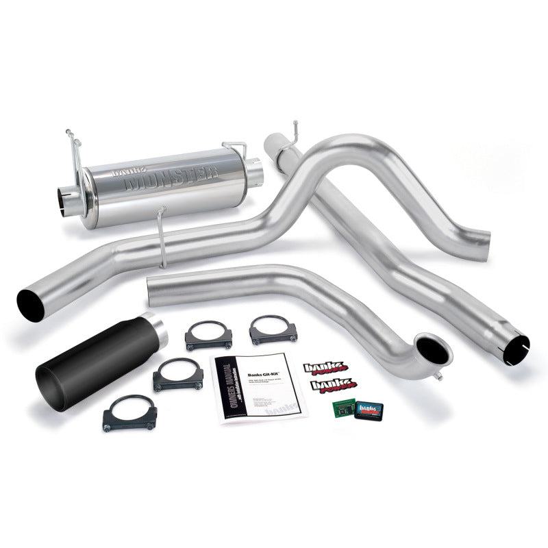 Banks Power 01-03 Ford 7.3L w/Cat Conv Git-Kit SS Single Exhaust w/ Black Tip 47513-B