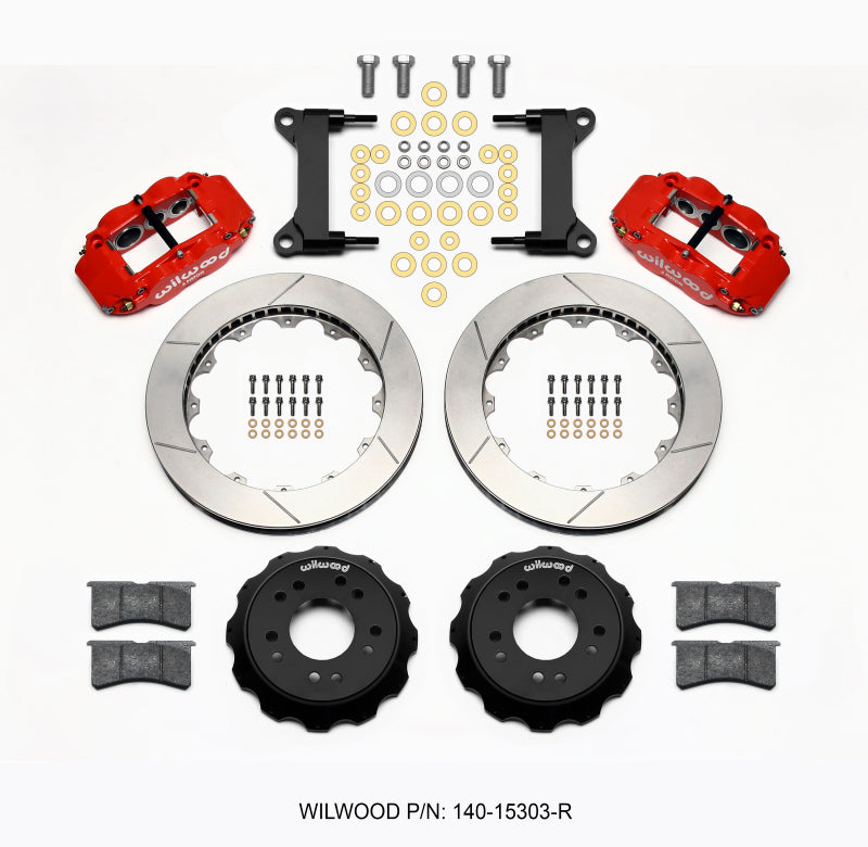 Wilwood Narrow Superlite 6R Front Hat Kit 13.06 Red 63-87 C10 w/ Wilwood Pro Spindles 140-15303-R