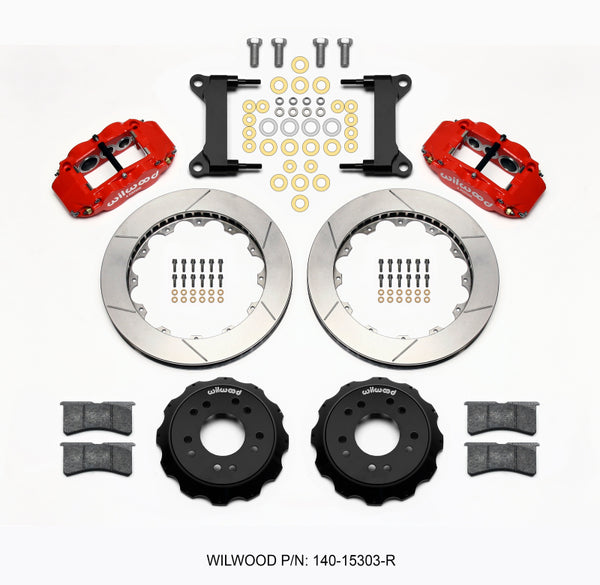 Wilwood Narrow Superlite 6R Front Hat Kit 13.06 Red 63-87 C10 w/ Wilwood Pro Spindles 140-15303-R