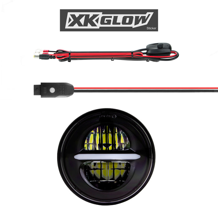 Xk Glow Led Headlight/Blk Bezel Xk-5In-Kit-B XK-5IN-KIT-B