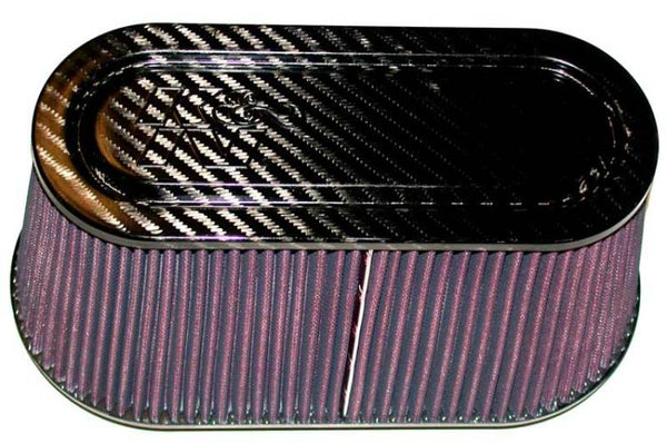 K&N Universal Carbon Fiber Top and Base Filter 12in x 6in Base / 9.938in x 3.938in Top / 6in Height RP-5115