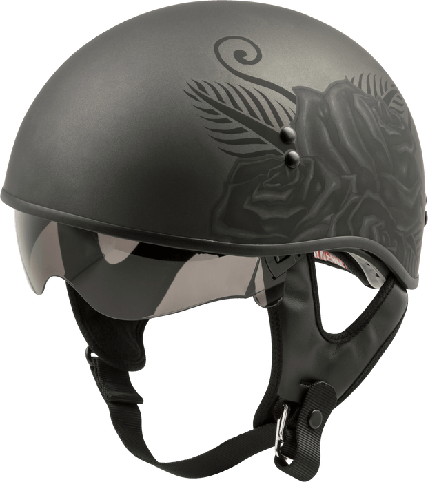 Gmax Hh-65 Half Helmet Devotion Naked Matte Black Lg G1652226