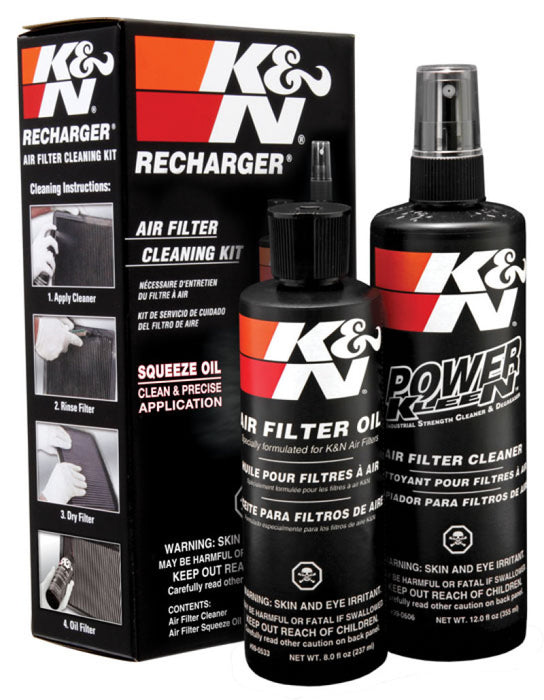 K&N Air Filter Cleaning Kit: Squeeze Bottle Filter Cleaner And Red Oil Kit;