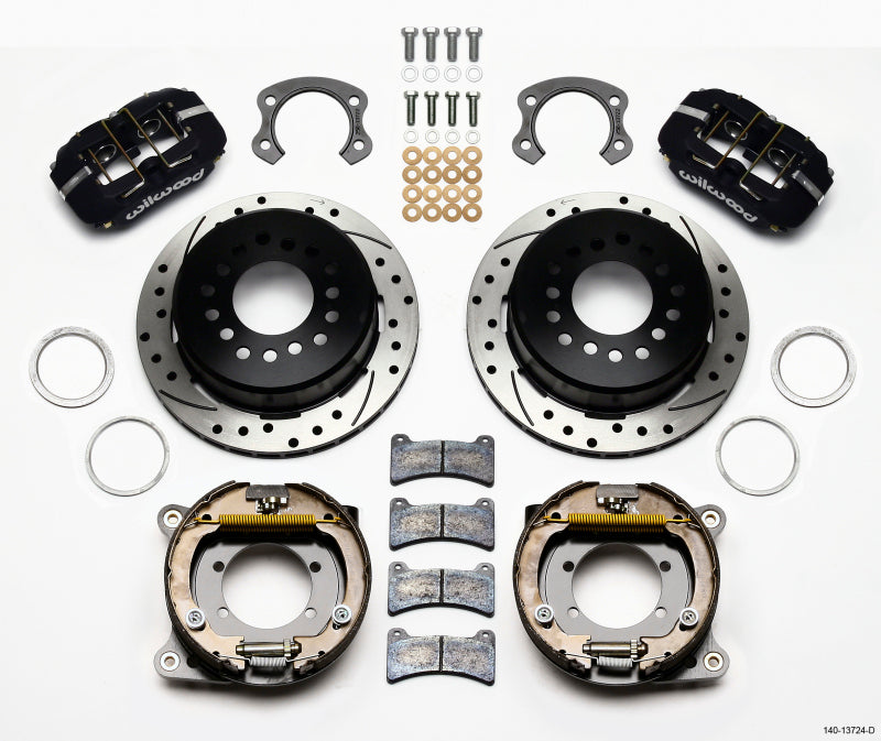 Wilwood Dynapro Low-Profile 11.00in P-Brake Kit Drilled Ford 8.8 Special w/2.50in Offset-5 Lug 140-13724-D