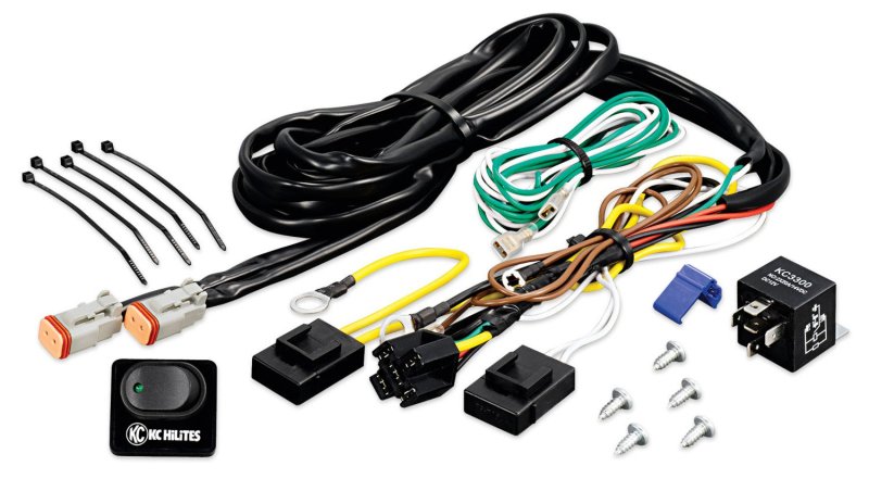 Kc Hilites Wiring Harness With 40 Amp Relay And Led Rocker Switch 2-Pin Deutsch Connectors 6315