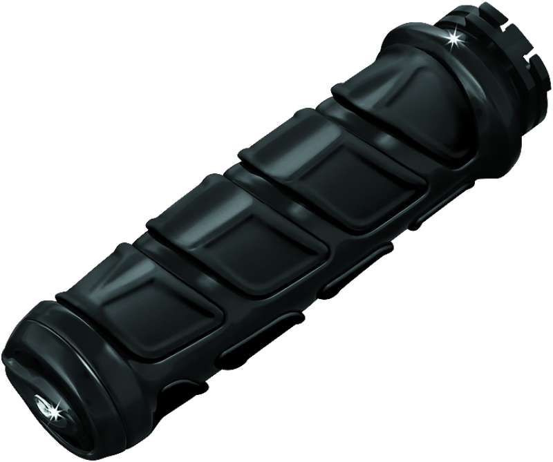 Kuryakyn Premium Kinetic Handlebar Grips: Universal Fit For Motorcycles With 7/8" Diameter Bars, Gloss Black, 1 Pair 6368