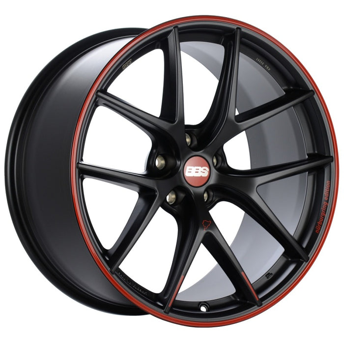 BBS CI-R Nurburgring Edition 20x10.5 5x120 ET35 Satin Black/Red Lip Wheel 82mm PFS/Clip Req. CI0402NE