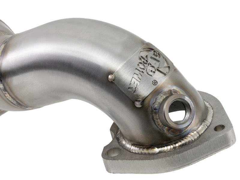 aFe 09-13 MINI Cooper S (R56) L4 1.6L (t) Twisted Steel Down Pipe 2-1/2in 304 Stainless Steel w/ Cat 48-36318-1HC