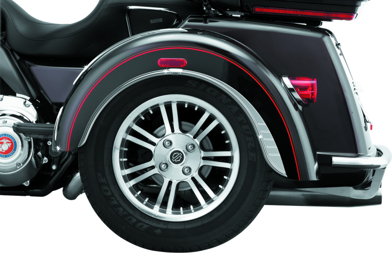Kuryakyn Rear Chrome Fender Flares Skirts Trim Accents Harley Trike Tri-Glide