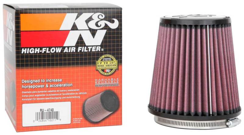 K&N Universal Clamp-On Air Intake Filter: High Performance, Premium Washable,