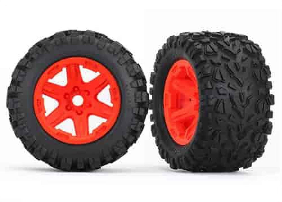Traxxas 8672A E-Revo VXL Wheels and Tires Black Orange Wheels Talon EXT Tires Fo
