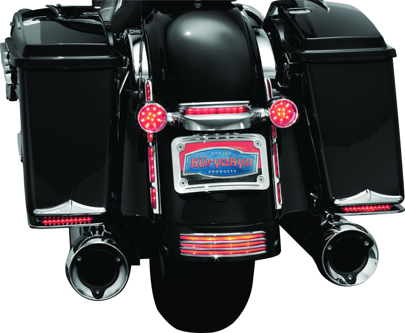 Kuryakyn 3157 Motorcycle Accessory: Curved License Plate Mount for 2010-19 Harley-Davidson Motorcycles, Chrome