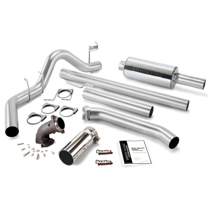 Banks Power 98-02 Compatible with Dodge 5.9L Ext Cab Monster Exh w/ Power Elbow SS Single Exh w/ Chrome Tip 48638
