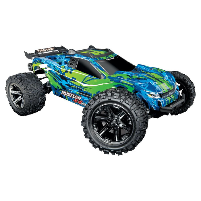 Traxxas T1X-670764GRN Rustler 4 x 4 VXL 1 by 10 Scale Stadium Truck with TQi Link Enabled 2.4GHz Radio System, Green