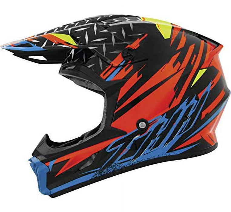 THH T710X Assault MX Offroad Helmet Orange/Blue XS