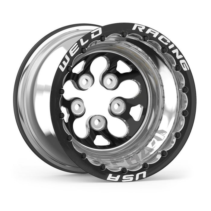 Weld Alpha-1 15x14 / 5x4.75 BP /5in. BS Black Wheel Black Double Beadlock MT 83P-514280MP