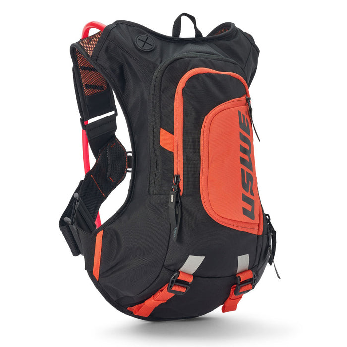 Uswe Raw 12L Hydration Pack With 3.0L/ 100Oz Water Bladder, A High End, Bounce Free Backpack For Enduro And Off-Road Motorcycle, Black Orange 2123438