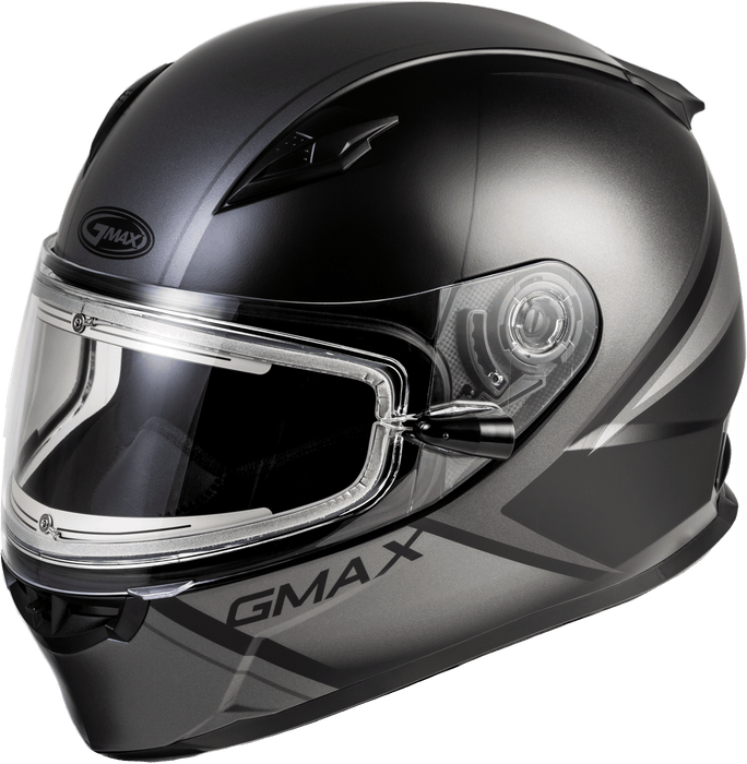 Gmax Ff-49S Hail Snow Helmet W/Elec Shield Matte Black/Grey Lg G4491506