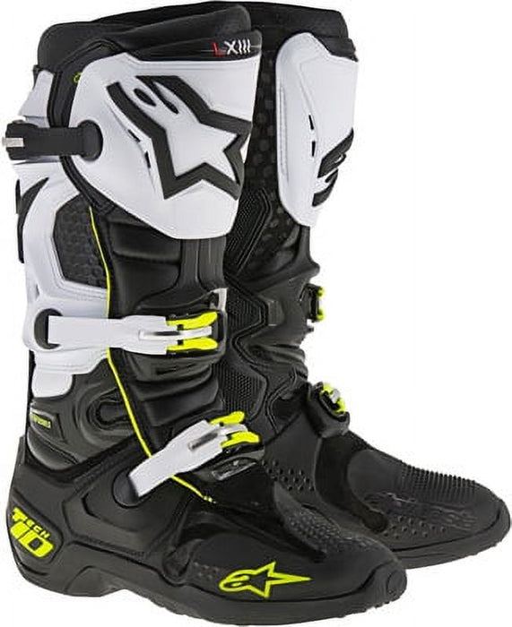 Alpinestars Tech 10 Boots Black/White Sz 07 2010014-12-7