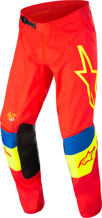 Alpinestars Techstar Quadro Pants Bright Red/Ylw Fluo/Blue Sz 36 482-970836